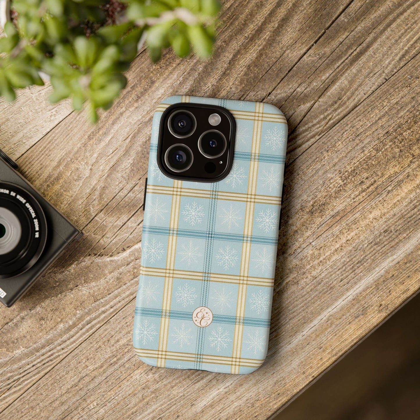 Blue Winter Plaid Tough Phone Case