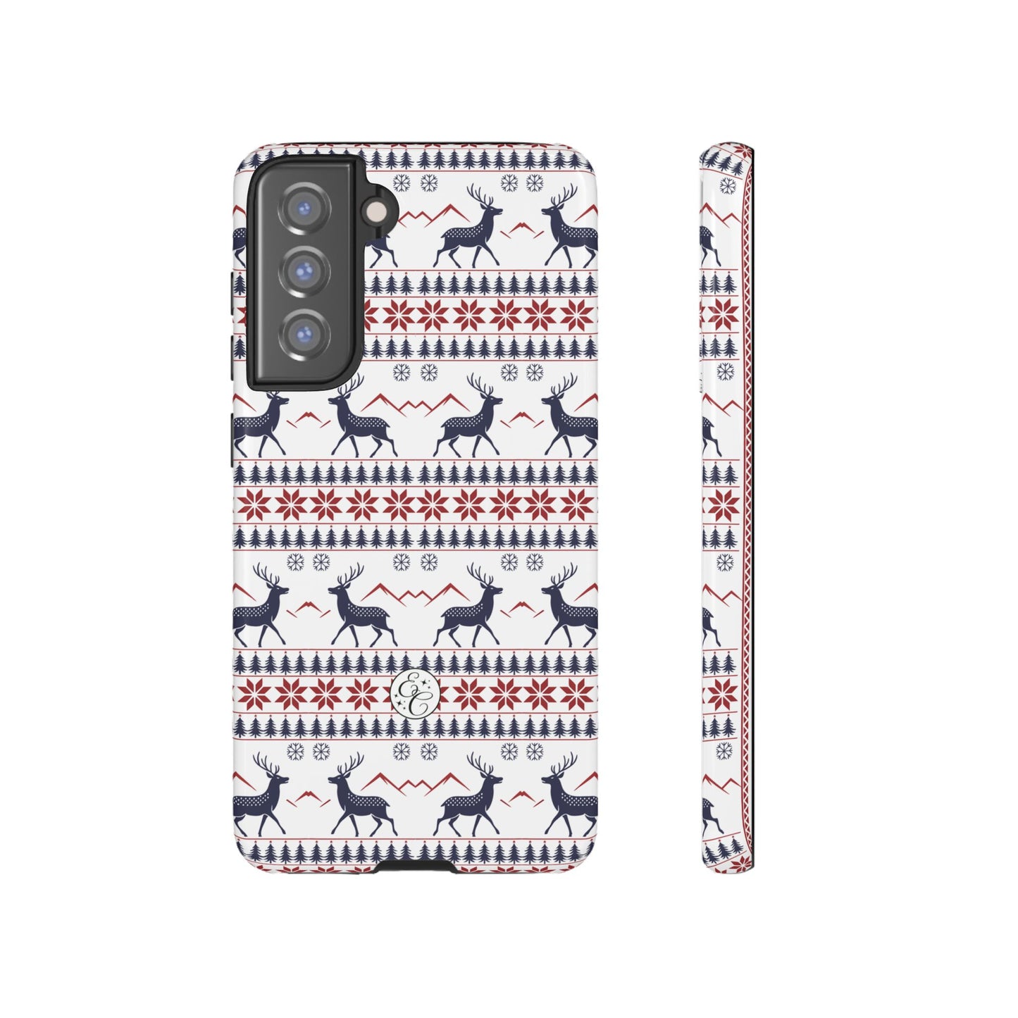 Christmas Reindeer Pattern Tough Phone Case