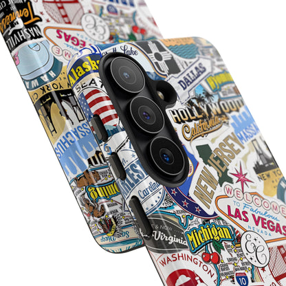 USA Travel Stickers Tough Phone Case