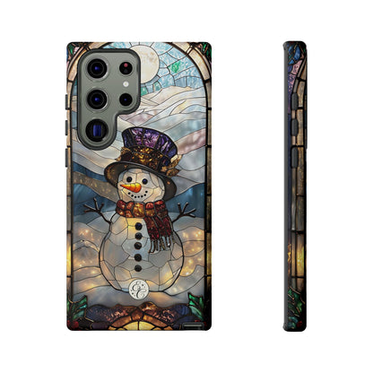 Snowman Stained Glass Tough Phone Case