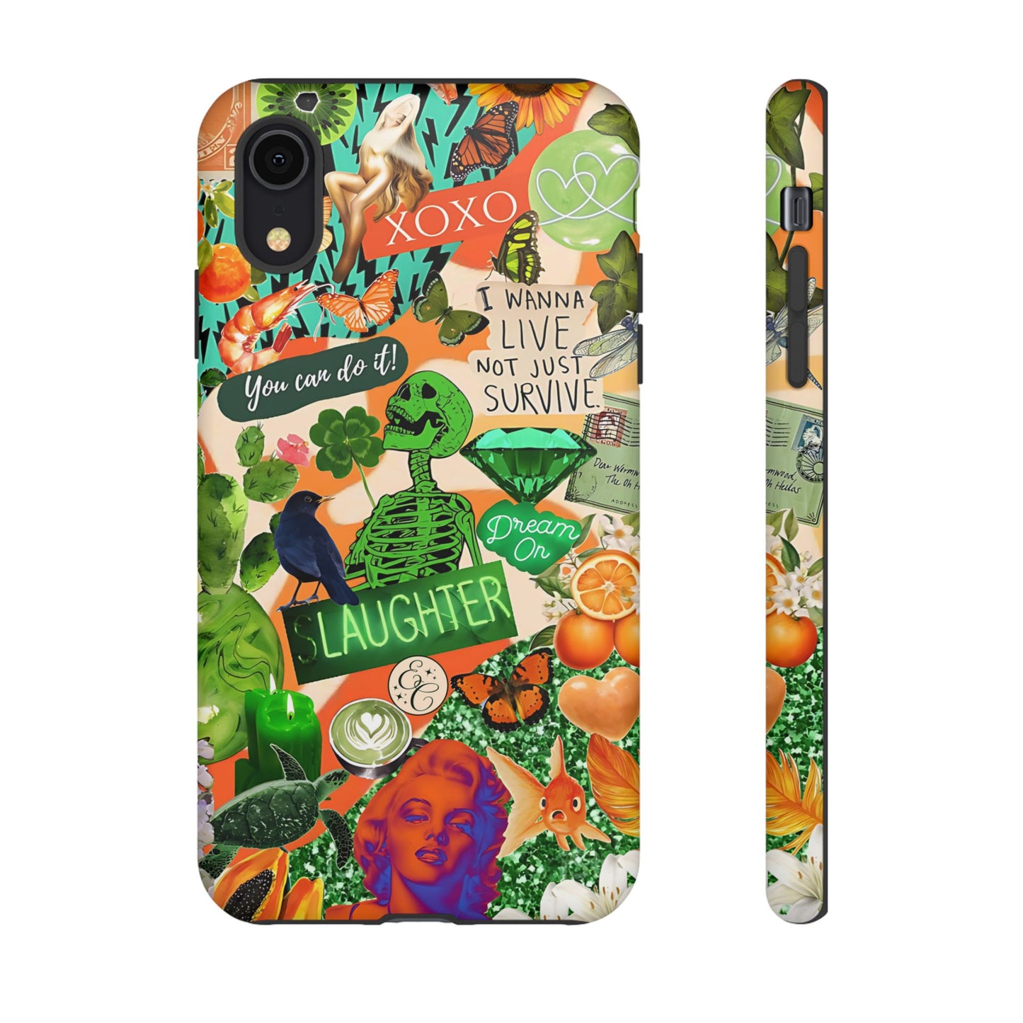 Green and Orange Collage Tough Phone Case