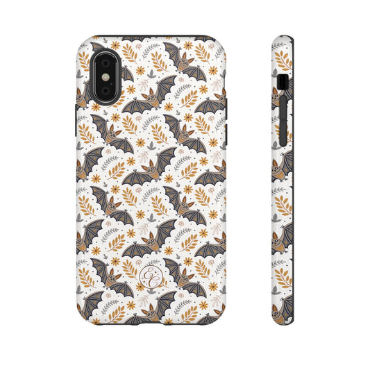 Boho Halloween Bat Pattern Tough Phone Case