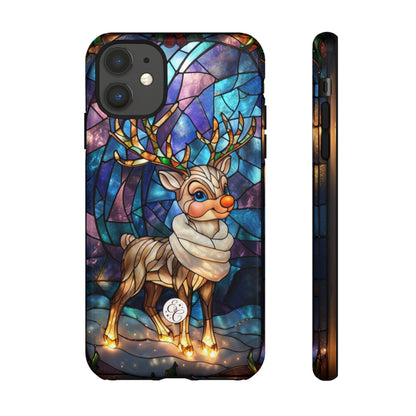 Cute Reindeer Stained Glass Tough Phone Case