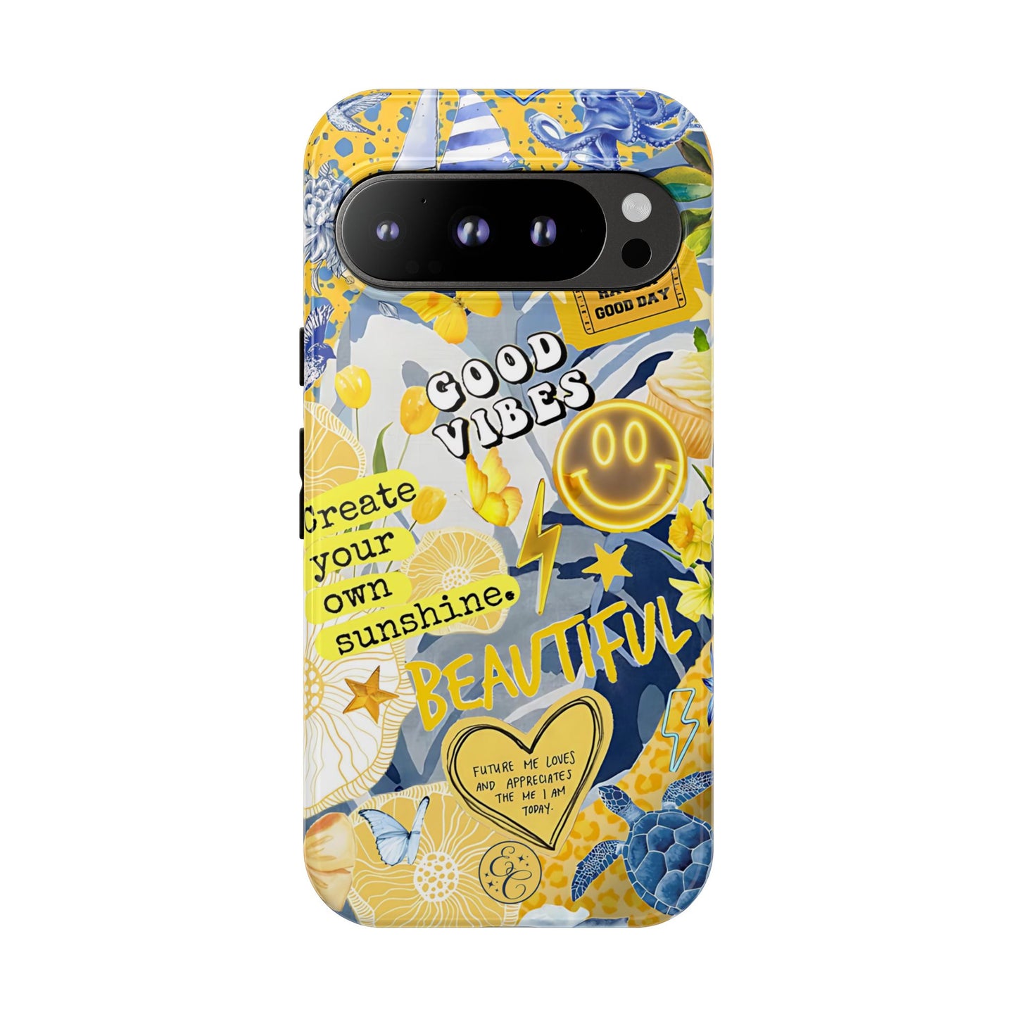 Yellow and Blue Collage Tough Phone Case