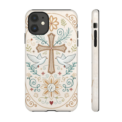 Christian Cross and Doves Tough Phone Case