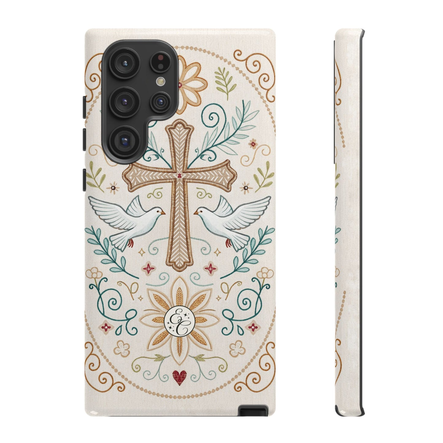 Christian Cross and Doves Tough Phone Case