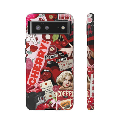 Cherry Theme Retro Collage Tough Phone Case