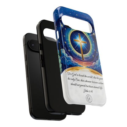 Celestial Cross - John 3:16 Tough Phone Case