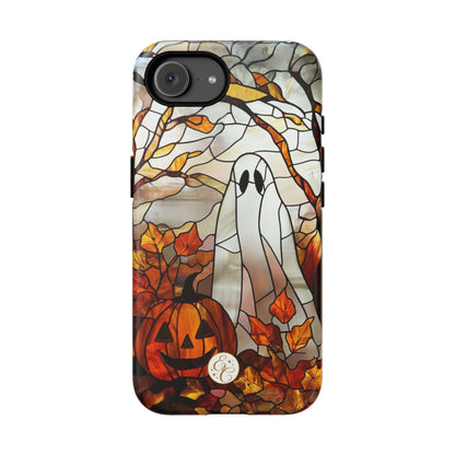 Ghost & Pumpkin Stained Glass Halloween Phone Case
