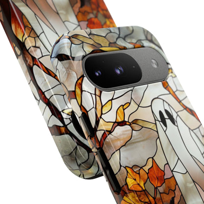 Halloween Ghost & Pumpkin Stained Glass Tough Phone Case