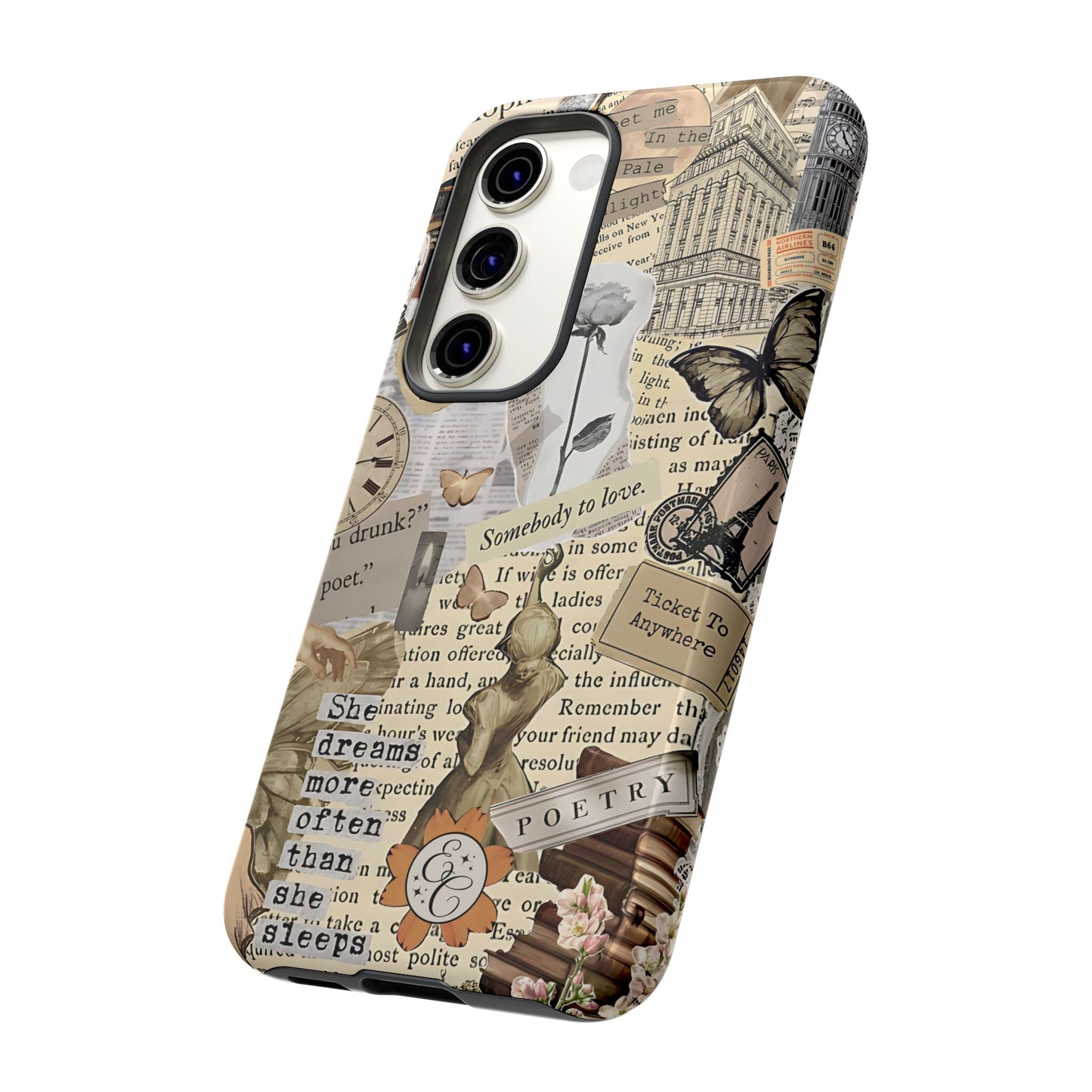 Library Romance Collage Tough Phone Cases