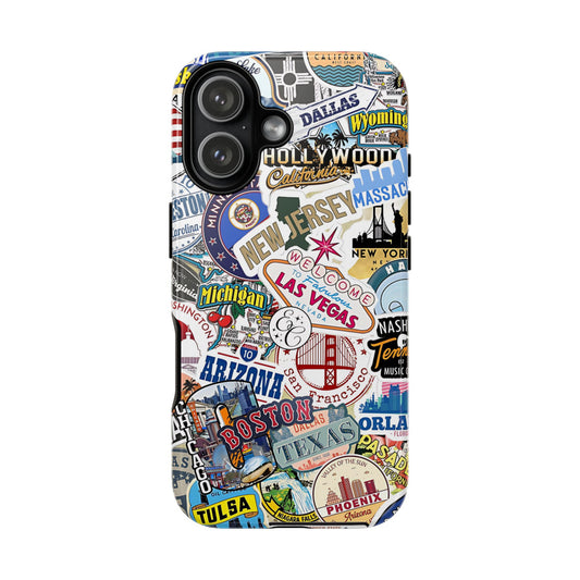 USA Travel Stickers Tough Phone Case