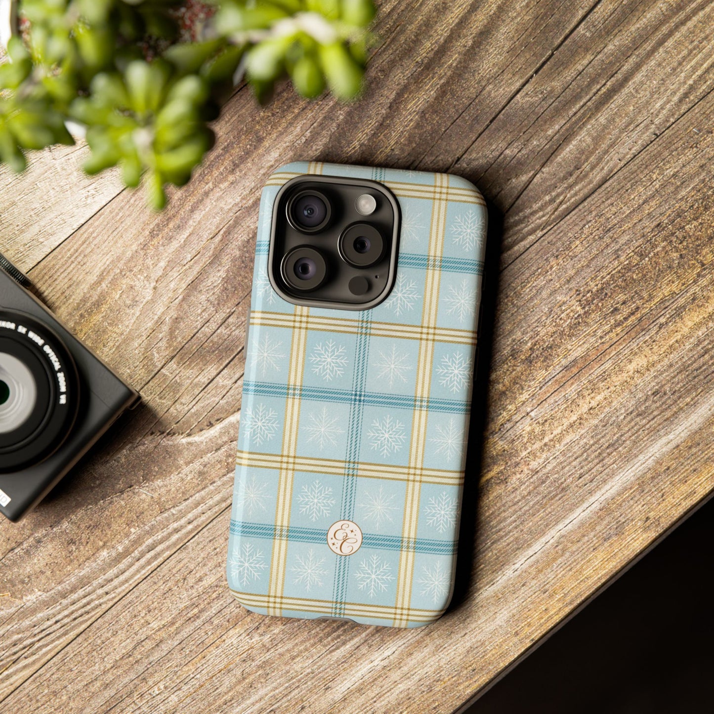 Blue Winter Plaid Tough Phone Case