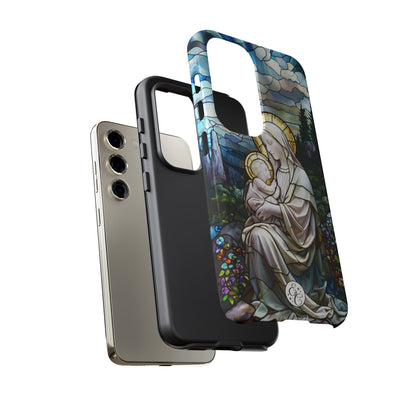 Virgin Mary with Baby Jesus Stained Glass Tough Phone Case