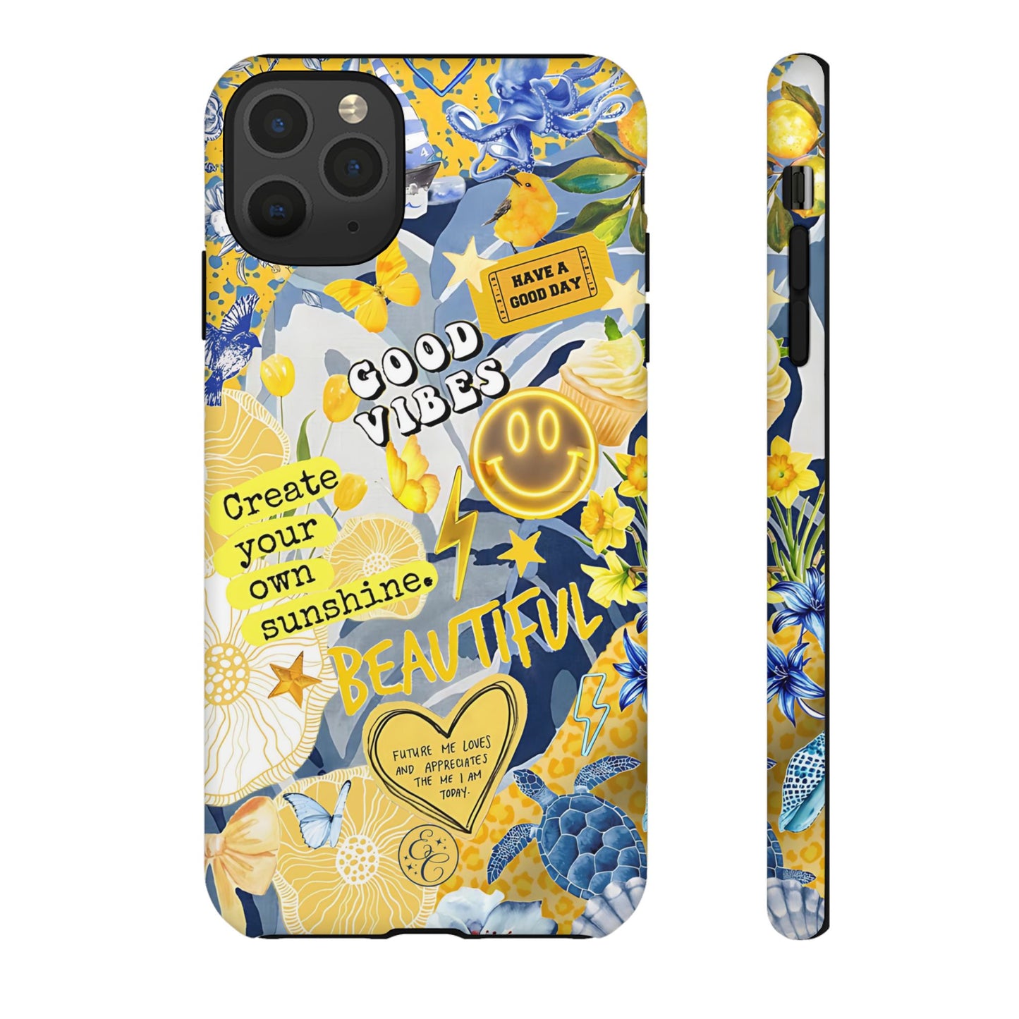 Yellow and Blue Collage Tough Phone Case