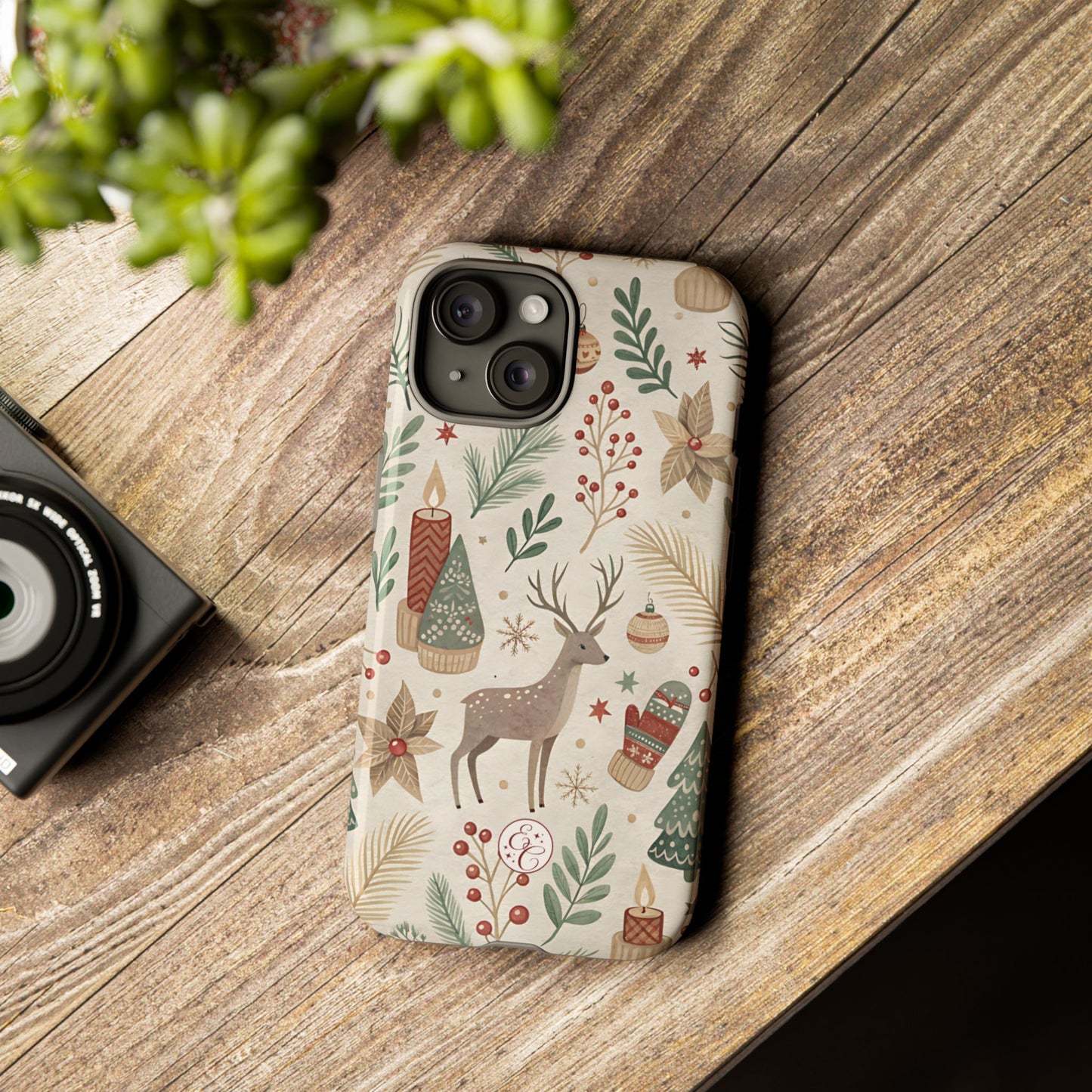 Rustic Christmas Reindeer Tough Phone Case