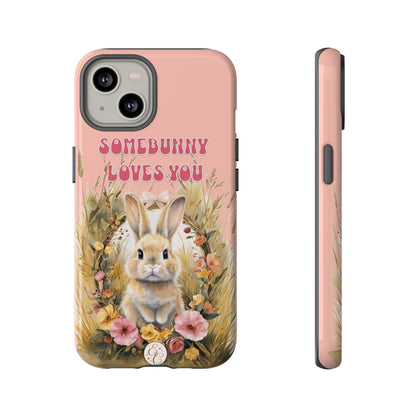 Somebunny Loves You Tough Phone Case - Peach