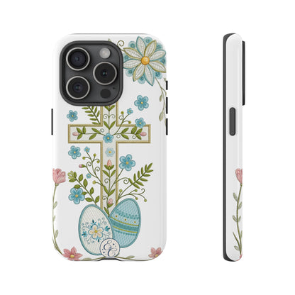 Vintage Easter Floral Cross Tough Phone Case