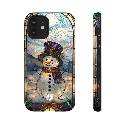 Snowman Stained Glass Tough Phone Case