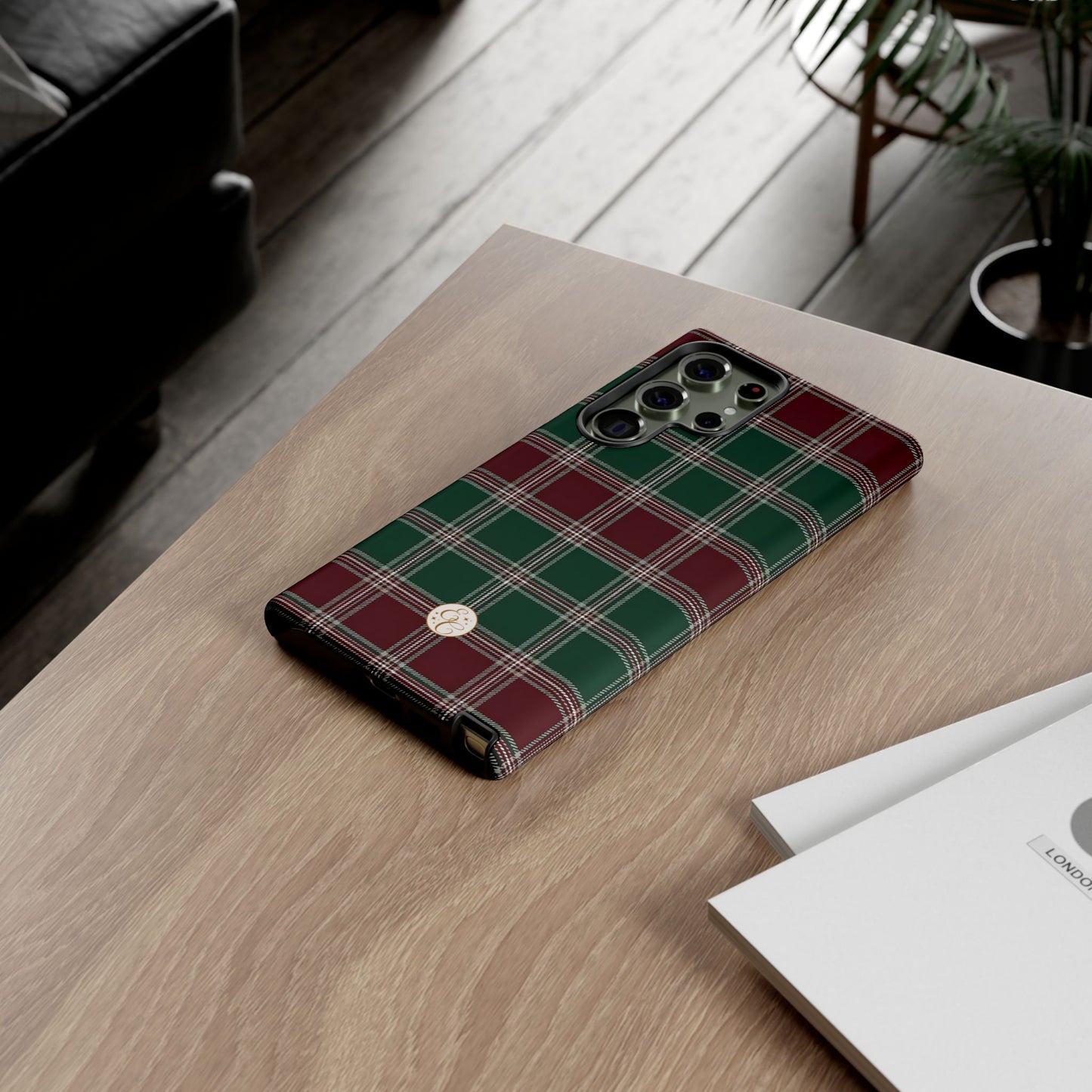 Green & Burgundy Plaid Tough Phone Case