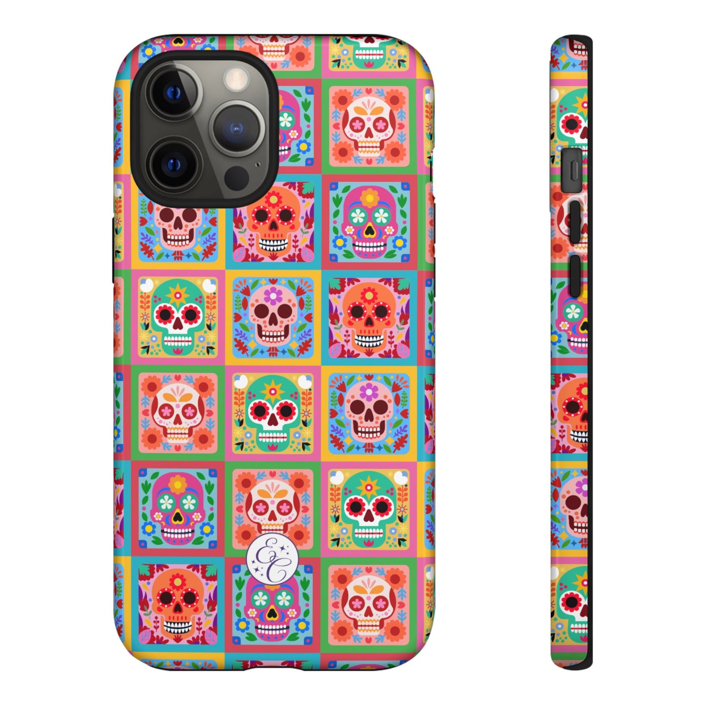 Colorful Sugar Skull Pattern Tough Phone Case