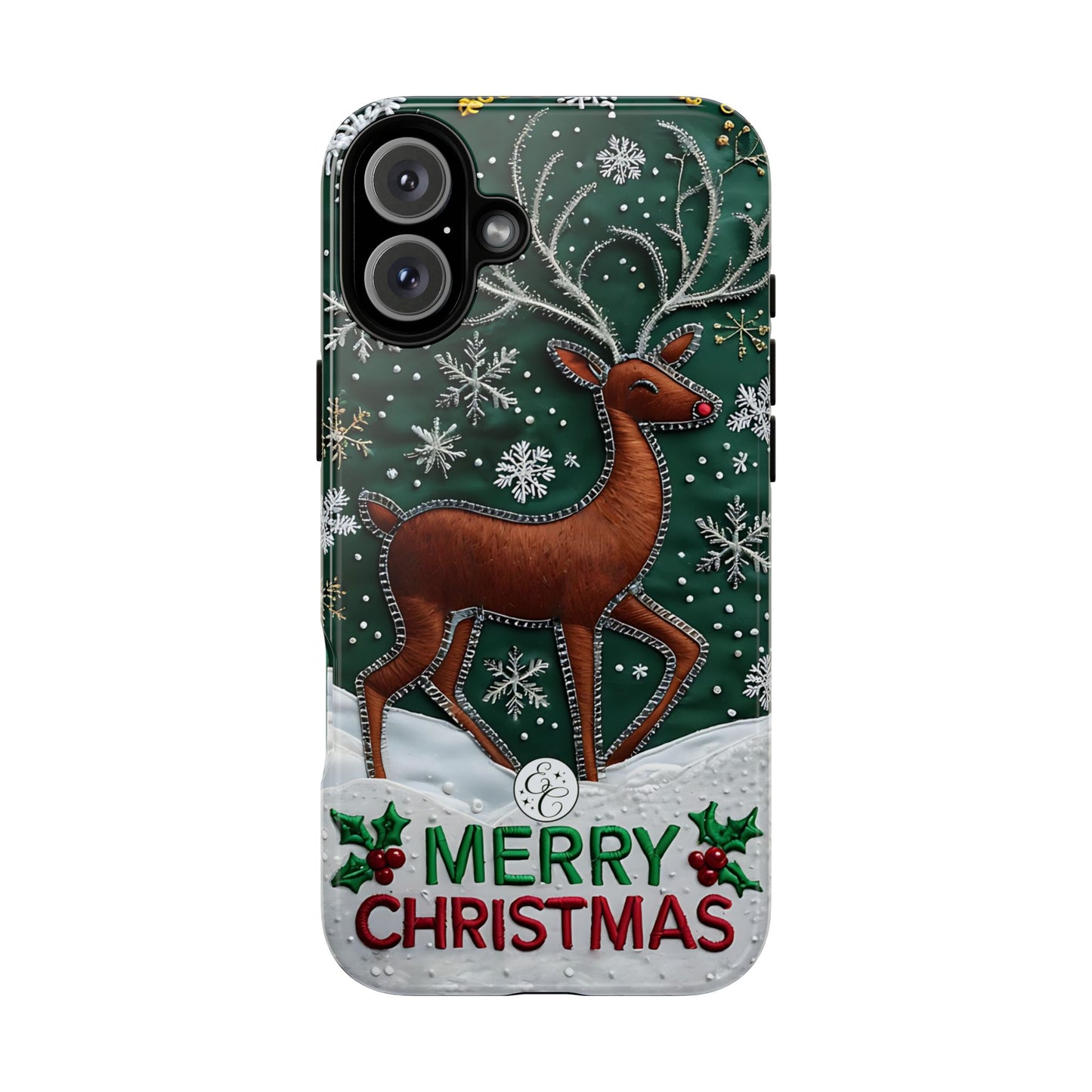 Merry Christmas Reindeer Tough Phone Case