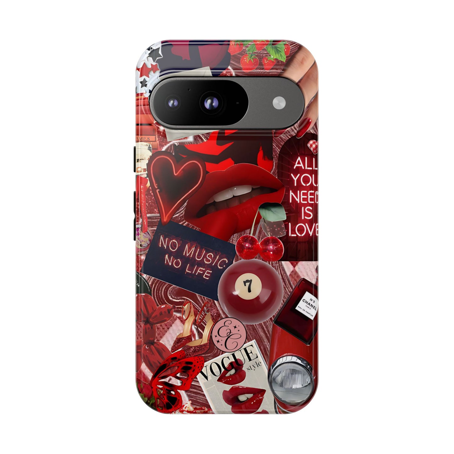 Red Aesthetic Collage Tough Phone Case