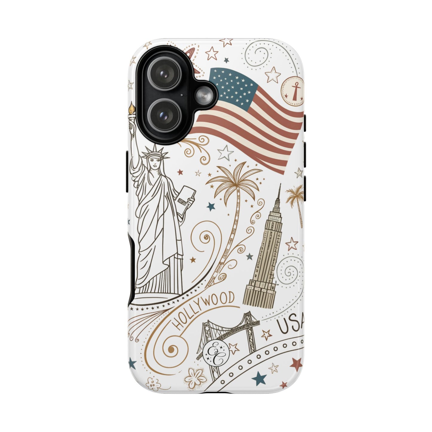 USA Landmarks Boho Doodle Tough Phone Case