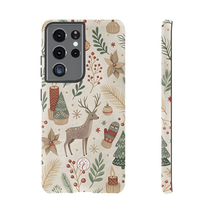 Rustic Christmas Reindeer Tough Phone Case