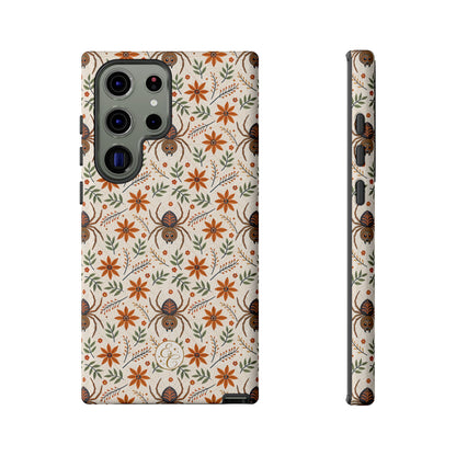 Boho Floral Spider Pattern Tough Phone Case