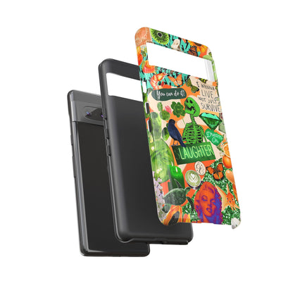 Green and Orange Collage Tough Phone Case