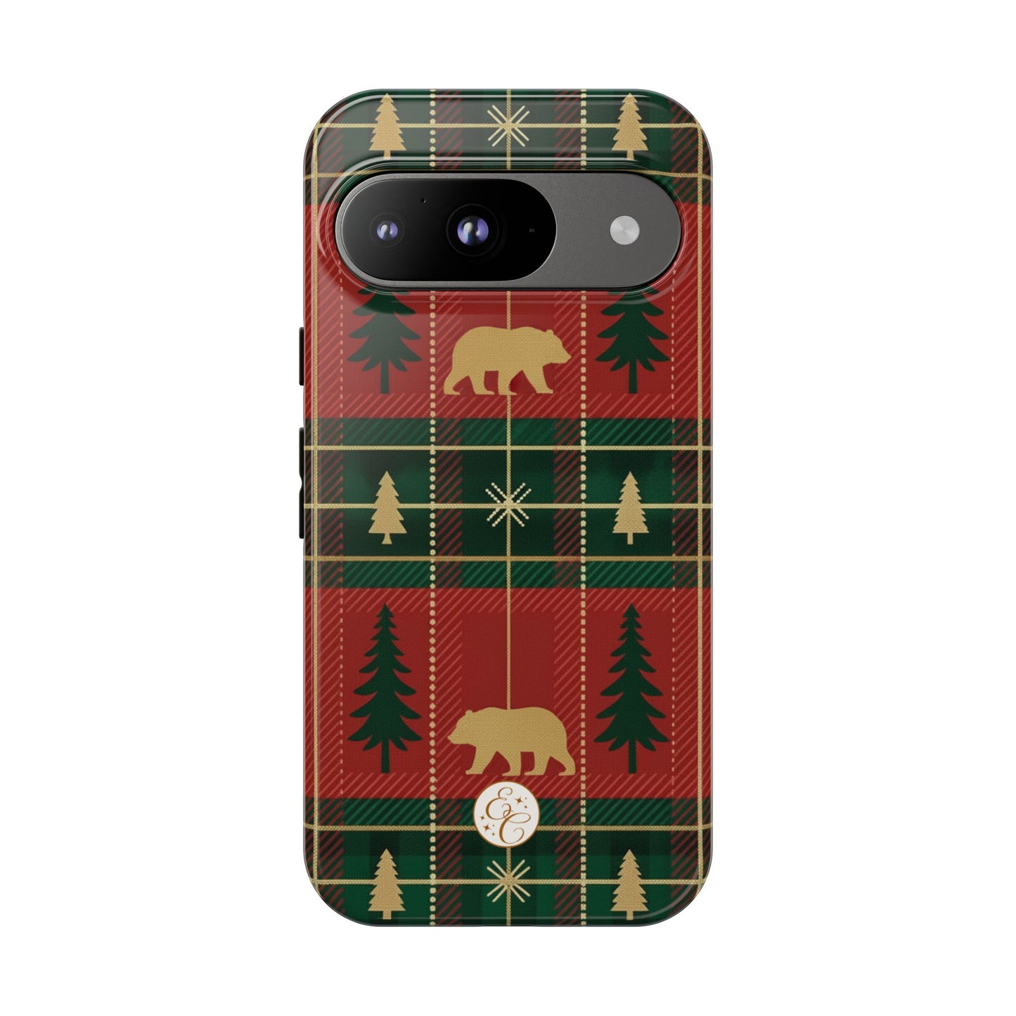 Christmas Bear Plaid Tough Phone Case