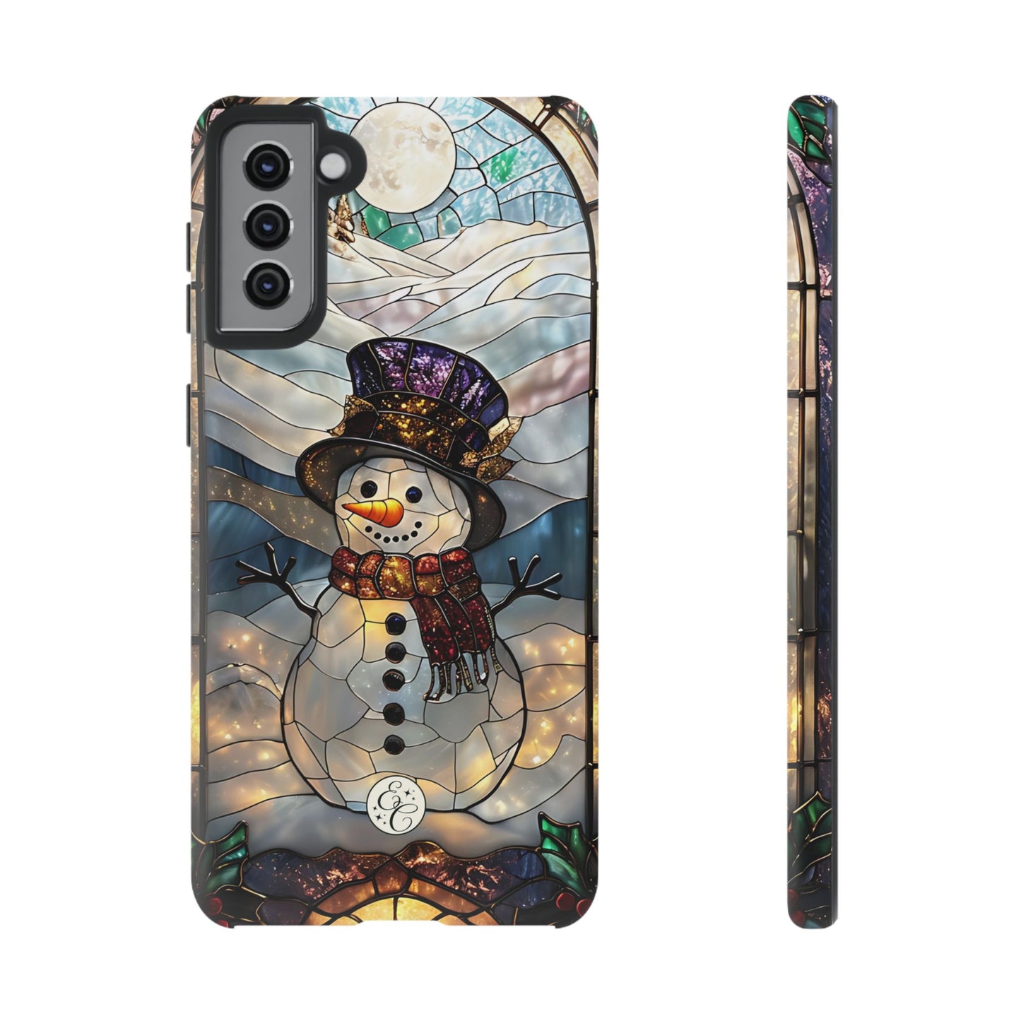 Snowman Stained Glass Tough Phone Case