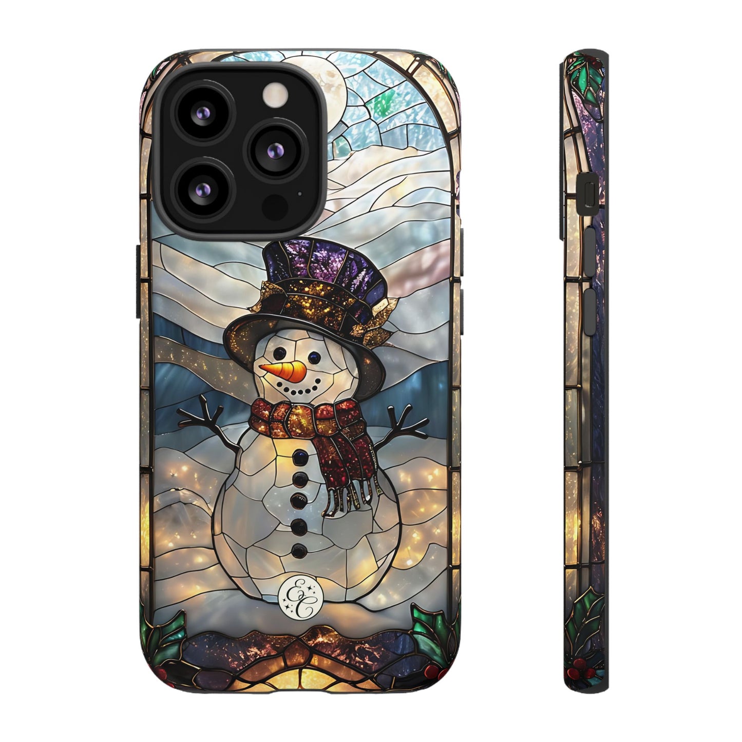 Snowman Stained Glass Tough Phone Case