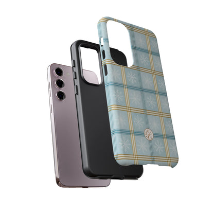 Blue Winter Plaid Tough Phone Case