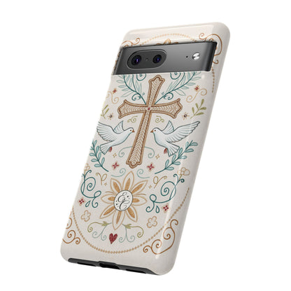 Christian Cross and Doves Tough Phone Case