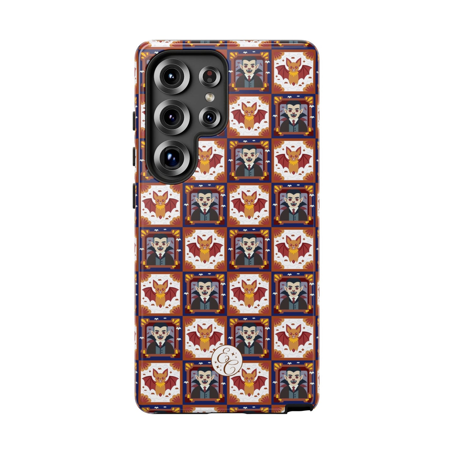 Dracula & Bat Pattern Tough Phone Case