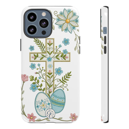 Vintage Easter Floral Cross Tough Phone Case