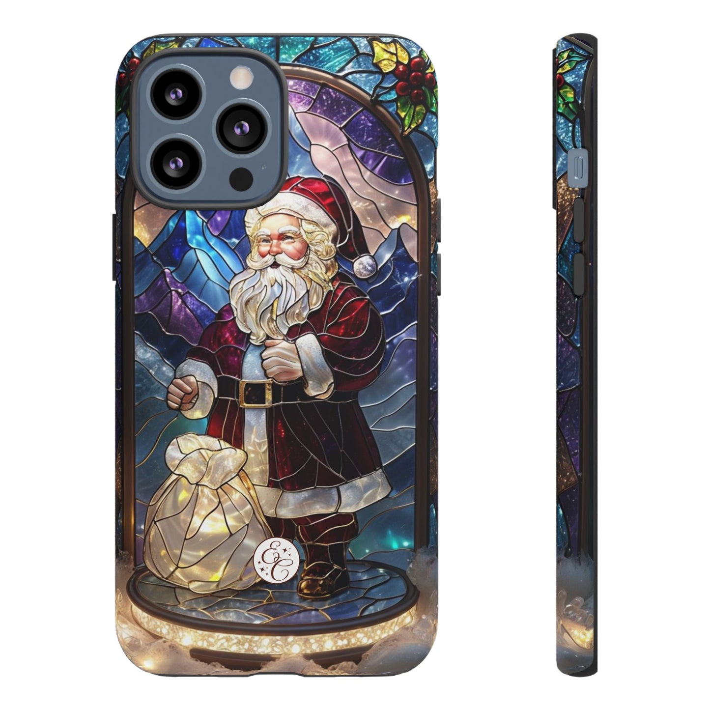 Santa Claus Stained Glass Tough Phone Case