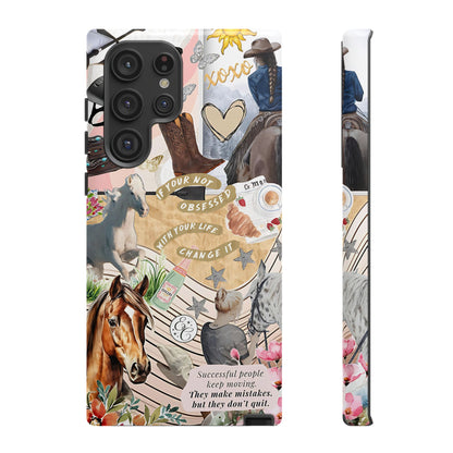 Equestrian Cowgirl Collage Tough Phone Case