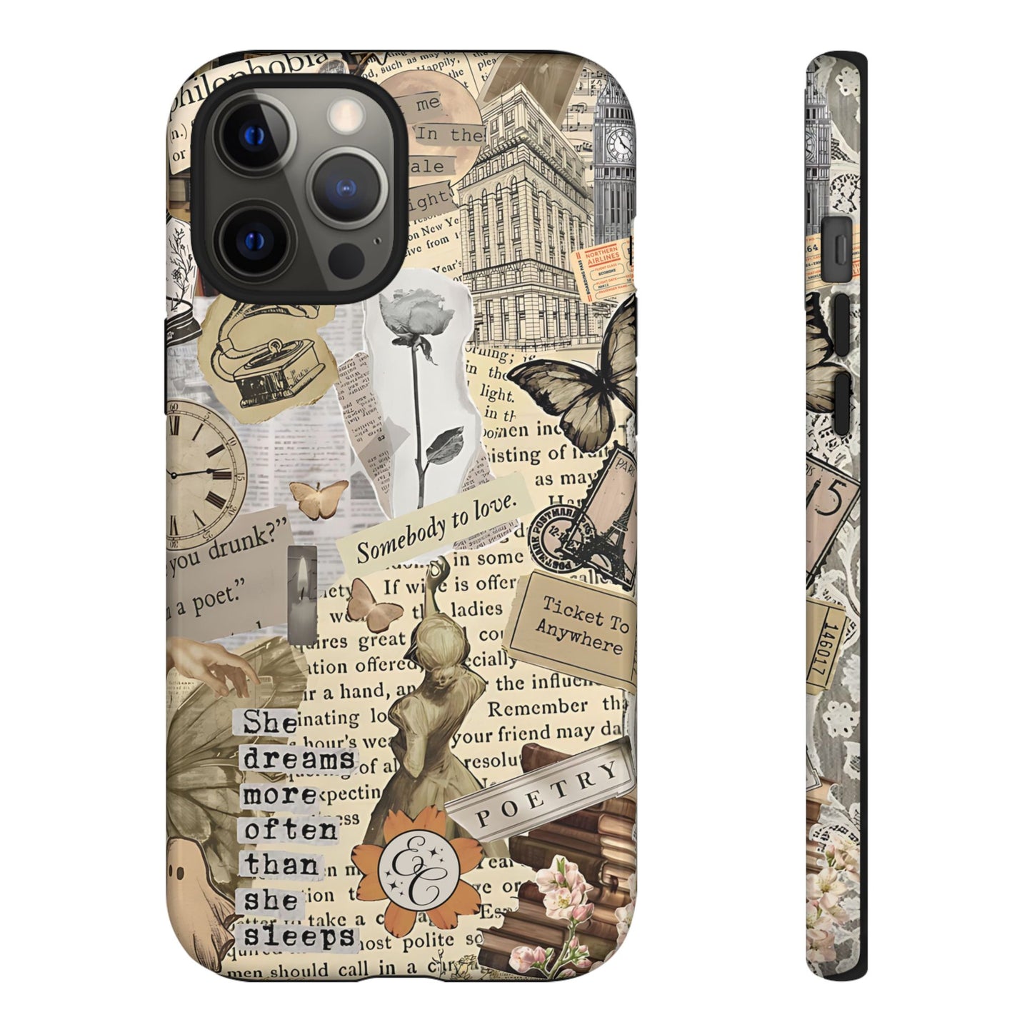 Library Romance Collage Tough Phone Cases