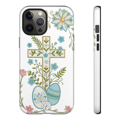 Vintage Easter Floral Cross Tough Phone Case