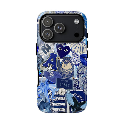 Blue Collage Tough Phone Case