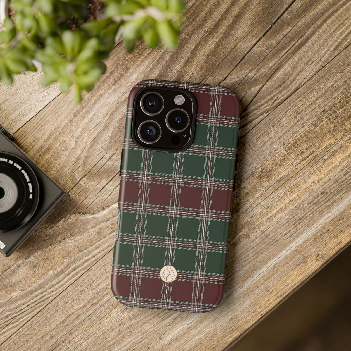 Green & Burgundy Plaid Christmas Phone Case