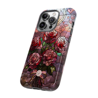 Bouquet of Roses Stained Glass Tough Phone Case