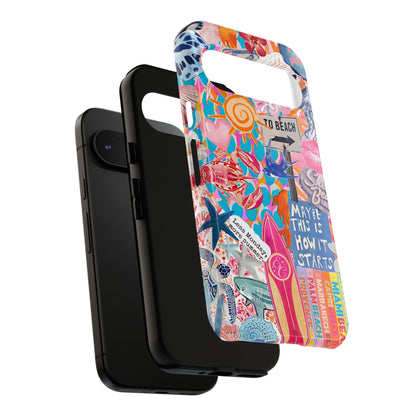 Colorful Beach Collage Tough Phone Case