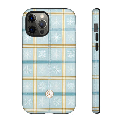 Blue Winter Plaid Tough Phone Case