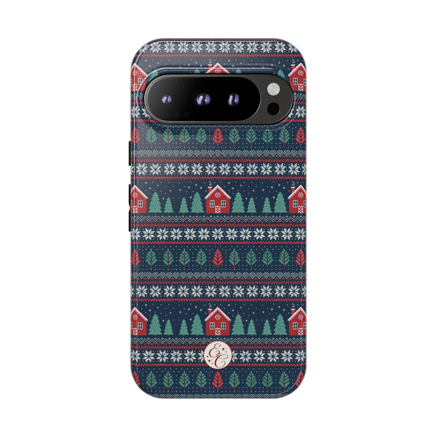 Winter Cottage Pattern Tough Phone Case