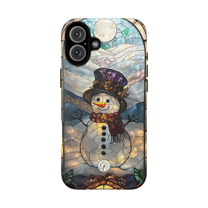 Snowman Stained Glass Tough Phone Case