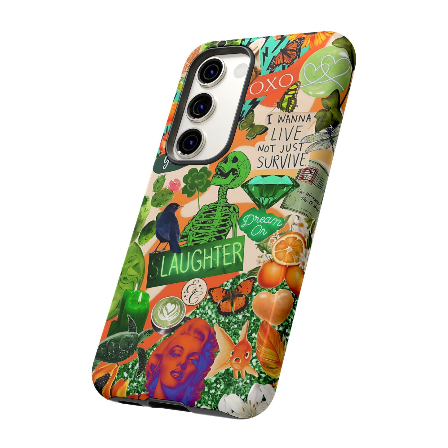 Green and Orange Collage Tough Phone Case